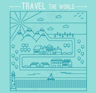 手绘旅行路线图