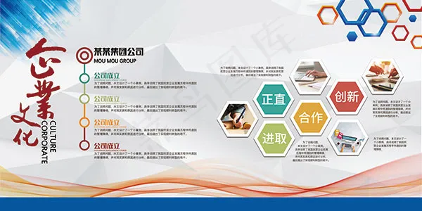 企业文化展板psd模版下载