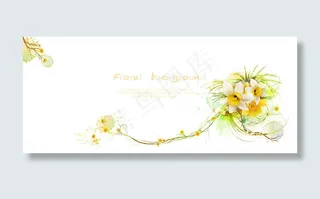 墨迹花朵藤蔓装饰