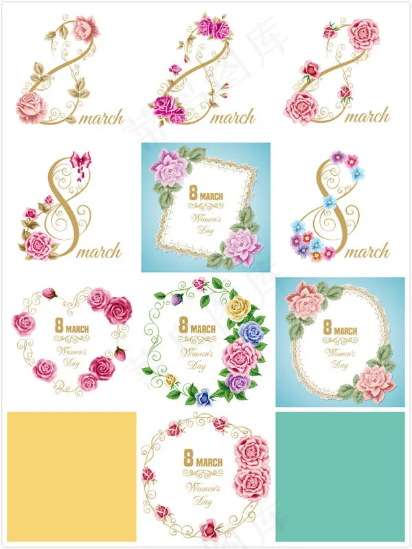 三八妇女节卡片eps,ai矢量模版下载