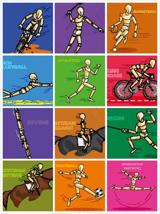 木偶运动人物矢量