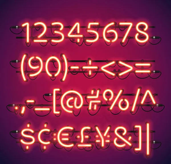发光数字符号eps,ai矢量模版下载