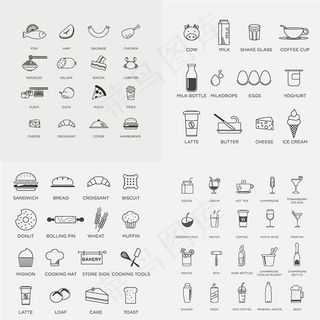 线性美食图标,免抠元素