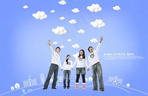 手拉手的男女生