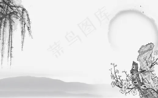 淡雅古风水墨画 淡雅古风水墨画
