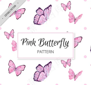 粉色蝴蝶无缝背景
