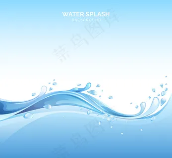 蓝色动感水波浪背景