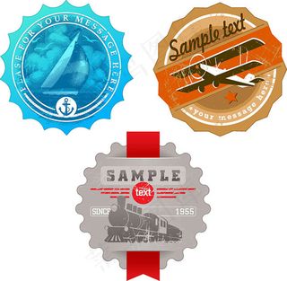 交通旅游标签,免抠元素