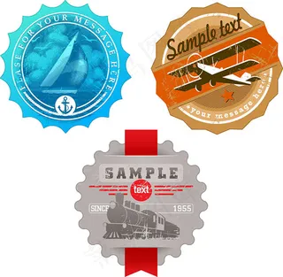 交通旅游标签,免抠元素