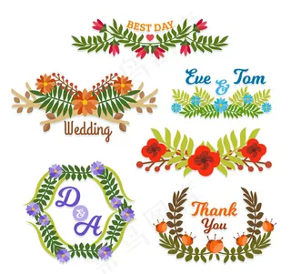 纸质花卉婚礼标签