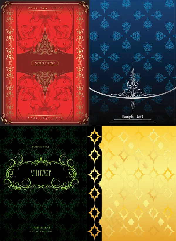 华丽的底纹图案eps,ai矢量模版下载