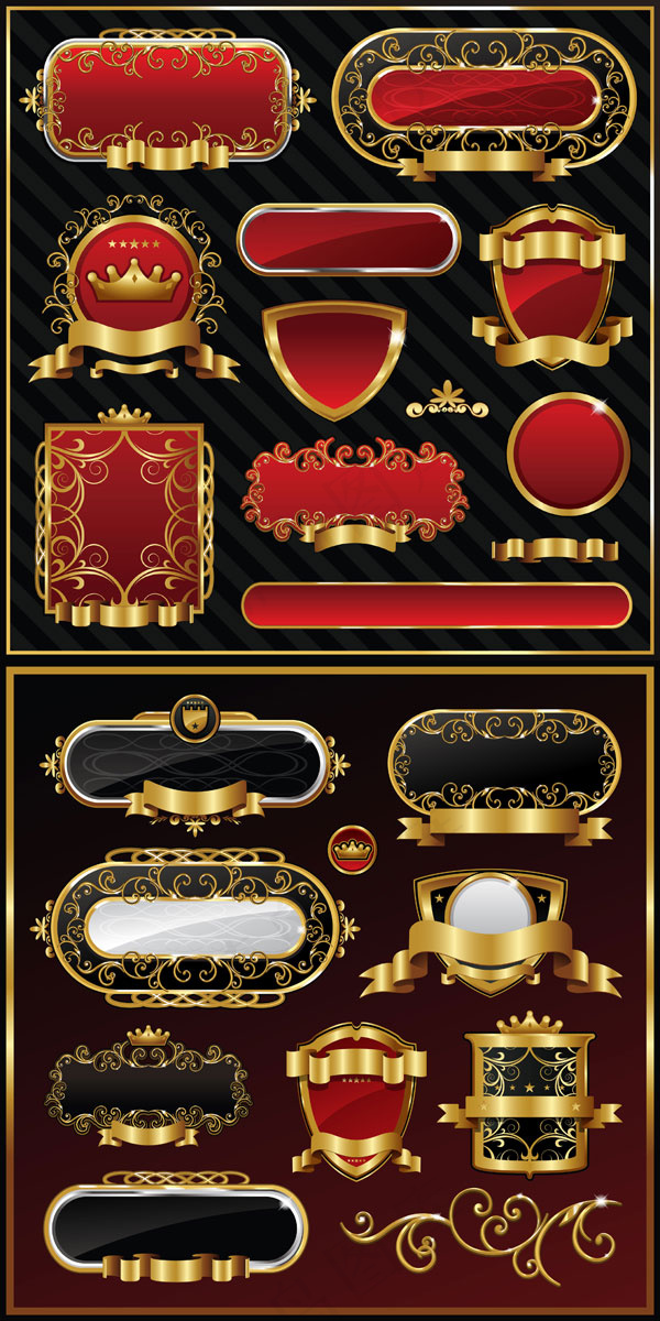 欧式瓶贴标签02,免抠元素瓶身贴