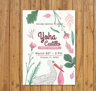 迎婴派对邀请卡