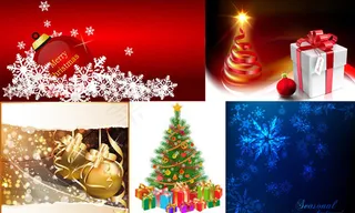 雪花与圣诞吊球背