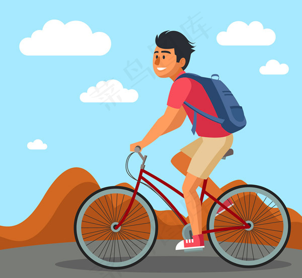 骑单车的男子