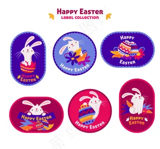 复活节兔子标签