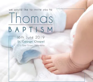 迎婴派对邀请卡