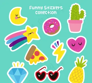 可爱常见物品贴纸