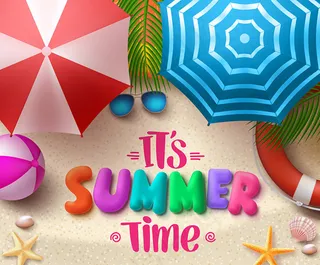 彩色雨伞旅行海报