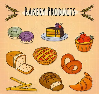 烘培食物矢量