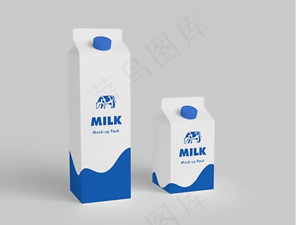 牛奶纸盒样机psd模版下载