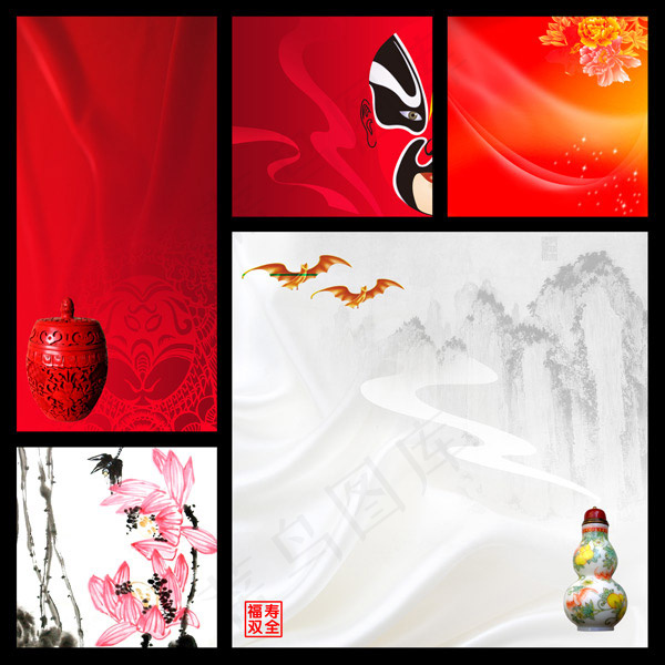中国风面具水墨(9567X9567(DPI:300))psd模版下载