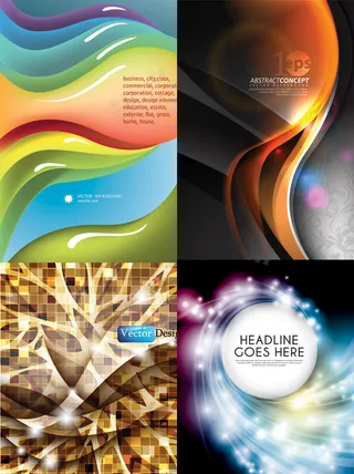 炫彩动感花纹背景,背景元素