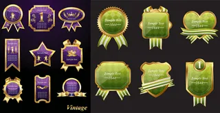 欧式徽章标签,免抠元素