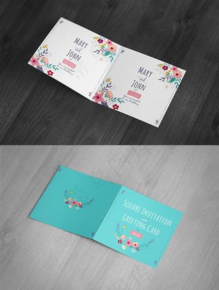 方形邀请卡样机