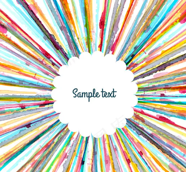 水彩绘条纹背景ai矢量模版下载