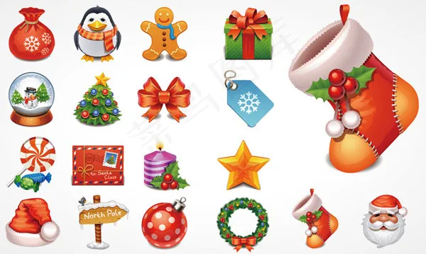 圣诞节饰品矢量eps,ai矢量模版下载