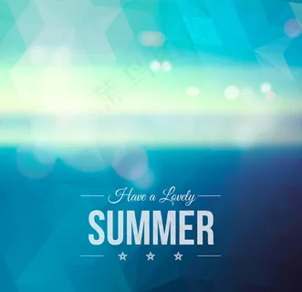 蓝色夏季模糊背景