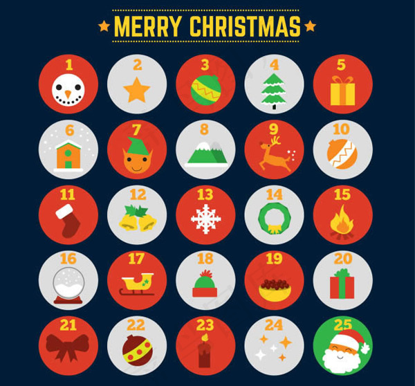 圆形圣诞元素图标