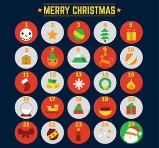 圆形圣诞元素图标