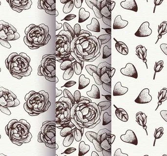 玫瑰花无缝背景