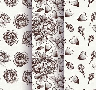玫瑰花无缝背景