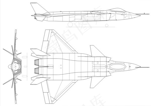 歼20线稿矢量eps,ai矢量模版下载