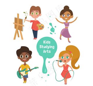 艺术儿童矢量