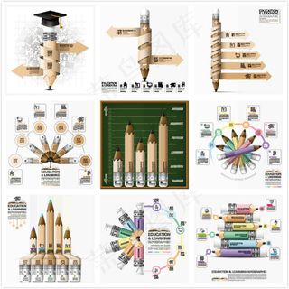 时尚铅笔信息图表