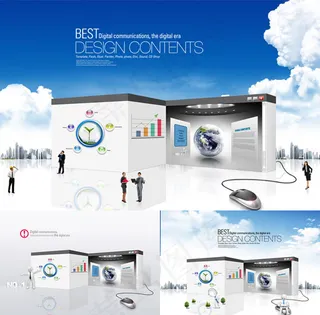 电脑科技商务,背景元素