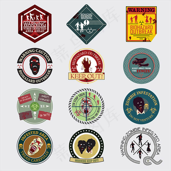 僵尸图标矢量,免抠元素