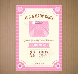 迎婴派对邀请卡