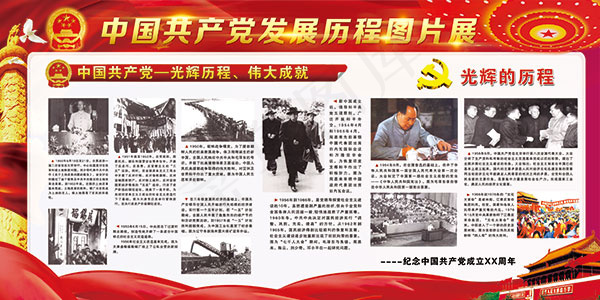 共产党发展历程(5670X2834(DPI:120))psd模版下载