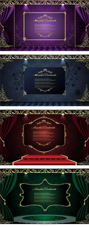 典雅舞台背景,背景元素