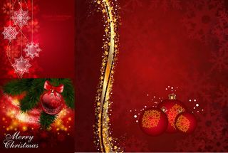 红色圣诞节背景,背景元素