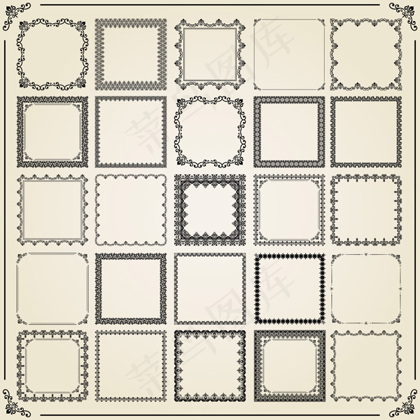 正方形花纹边框
