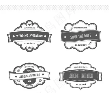 复古婚礼邀请标签