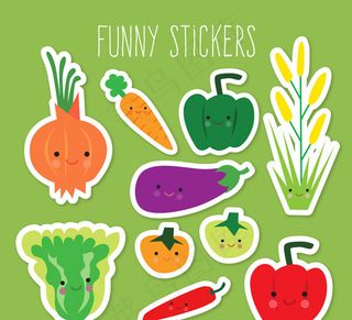 有趣的蔬菜贴纸