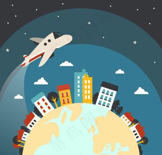 飞翔的飞机矢量