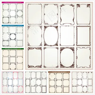 欧式花纹边框矢量
